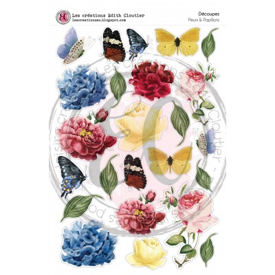 Créations ÉC - Dessins Cartonnés «Fleurs et Papillons»